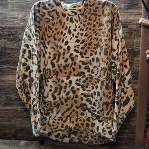 Express Cheetah print sweater with pocket XS